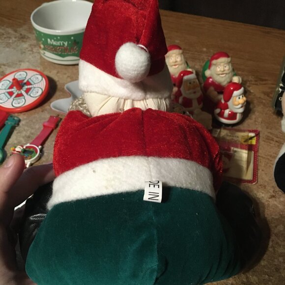 CHRISTMAS SANTA CLAUS LOT PLUSH WIND UP TOYS CHIMNEY FINGER PUPPET MINI FIGURE - Picture 9 of 10